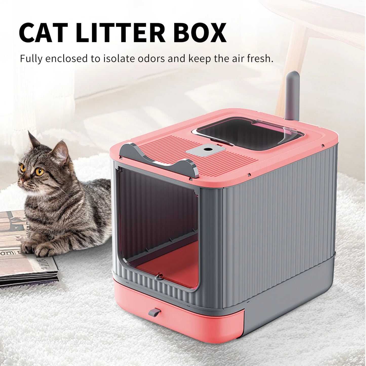 Fully Enclosed Cat Litter Box.