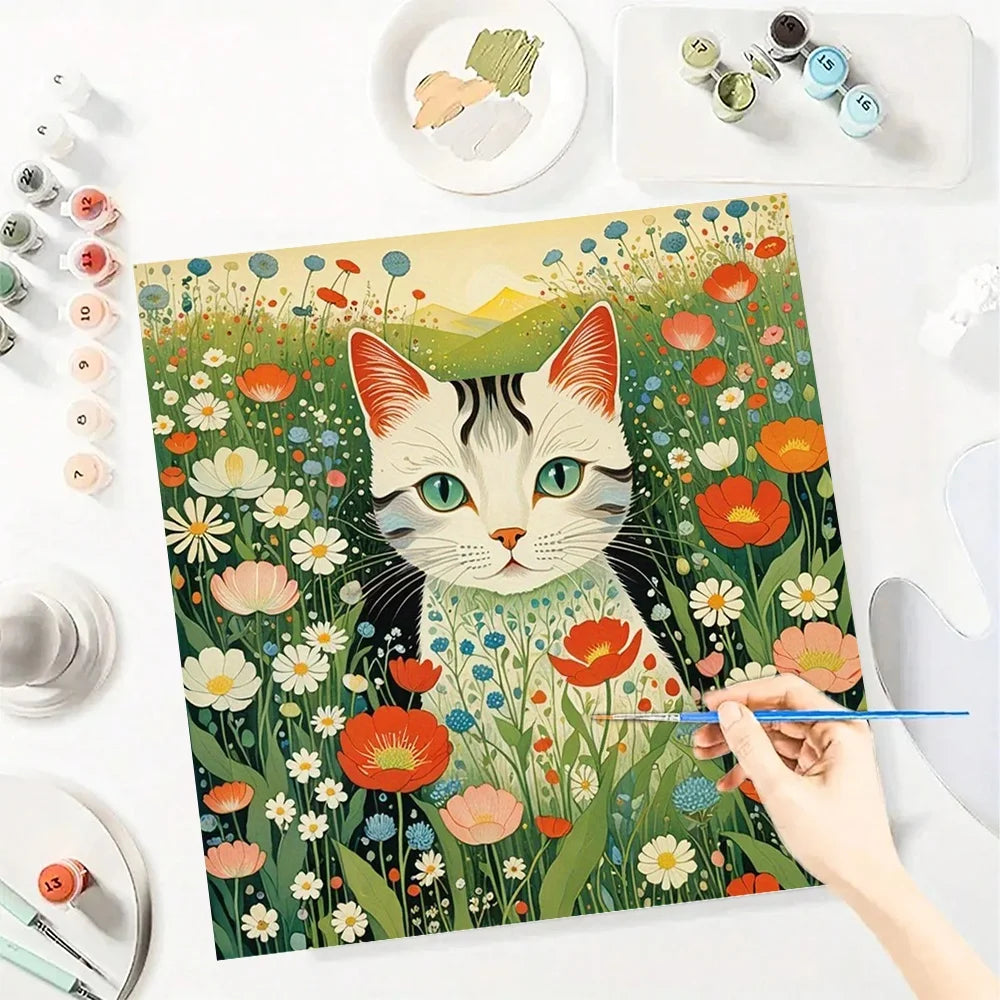 Cat Diy Art Paint by Numbers.