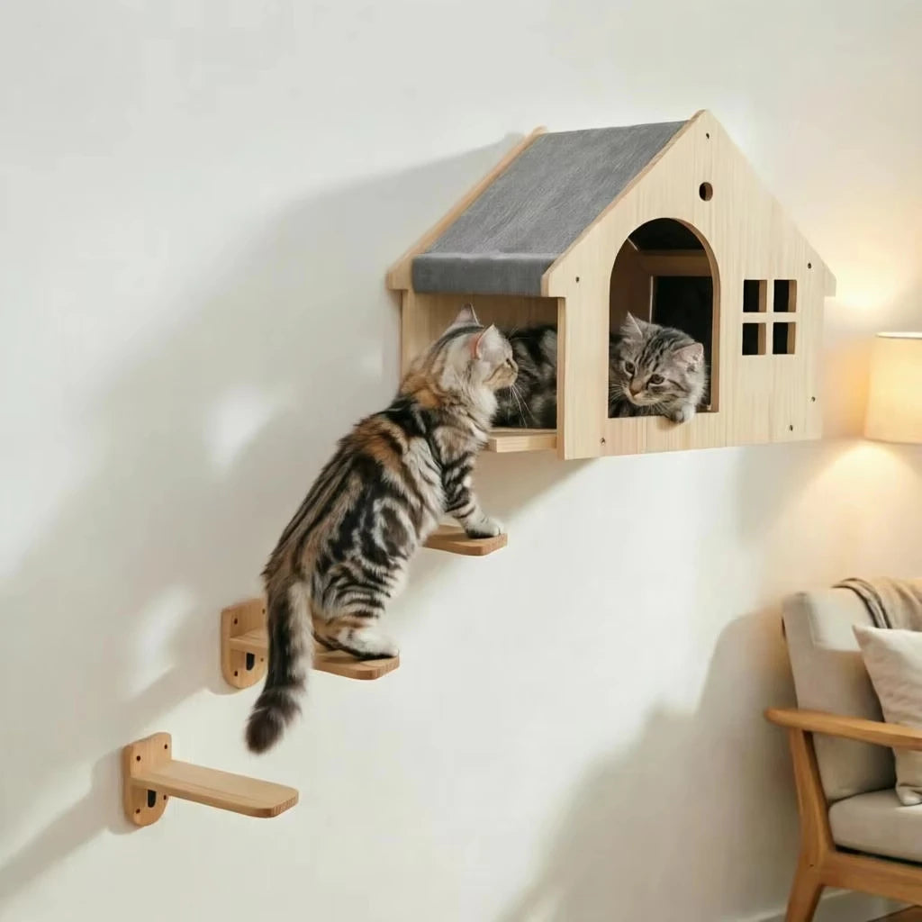 Wall Mounted Cat Condo Villa.