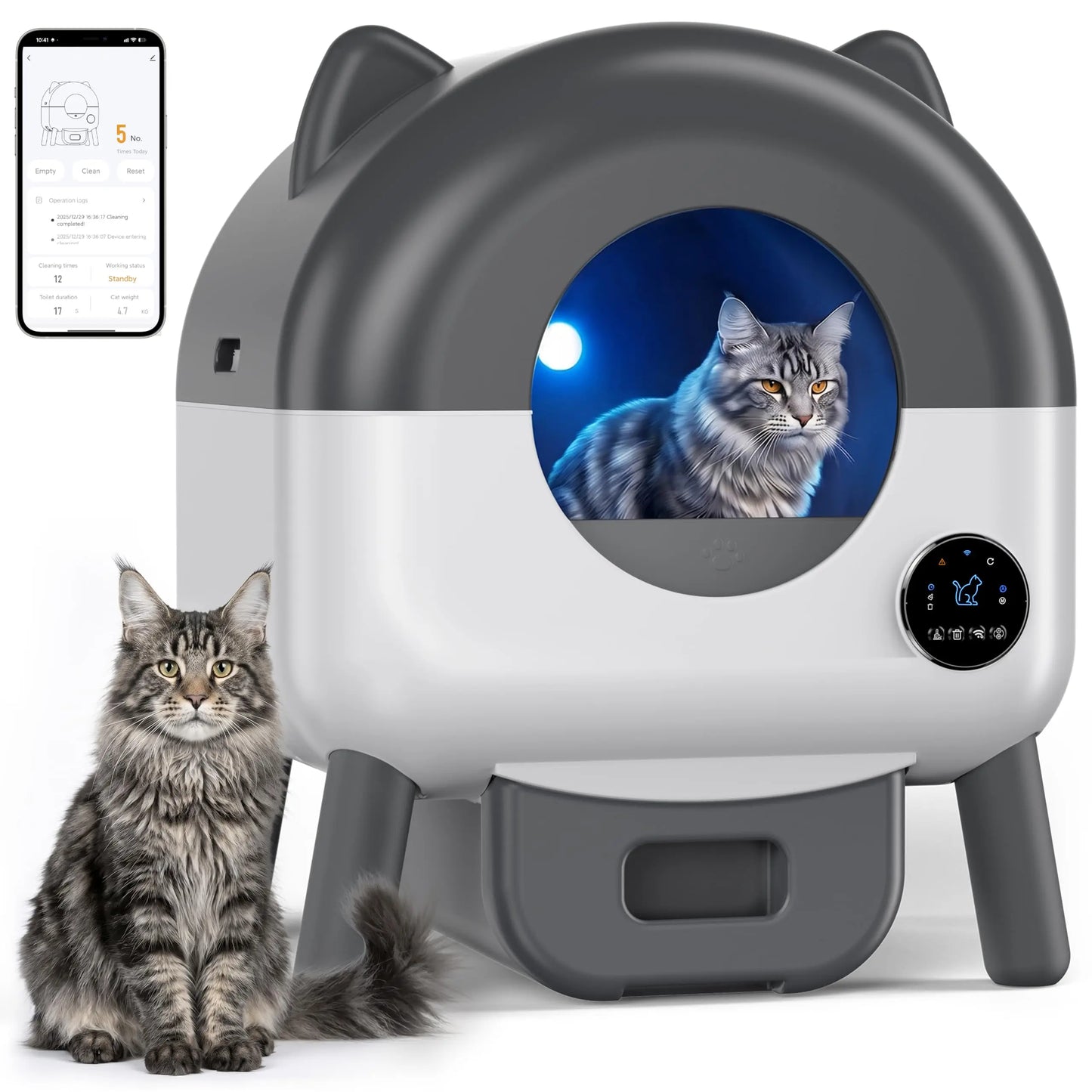 Automatic Self-Cleaning Cat Litter Box.