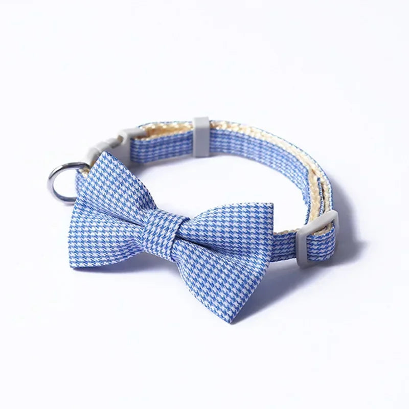 Bow Plaid Pet Collar.