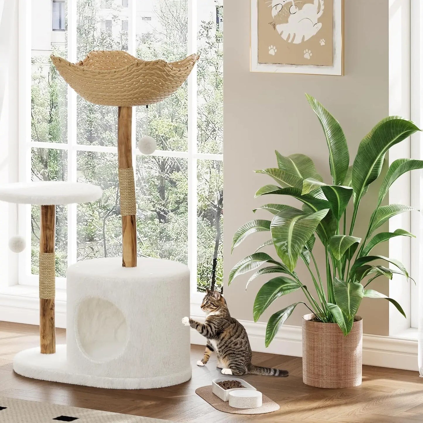 43 Inch Wooden Cat Tree Tower.