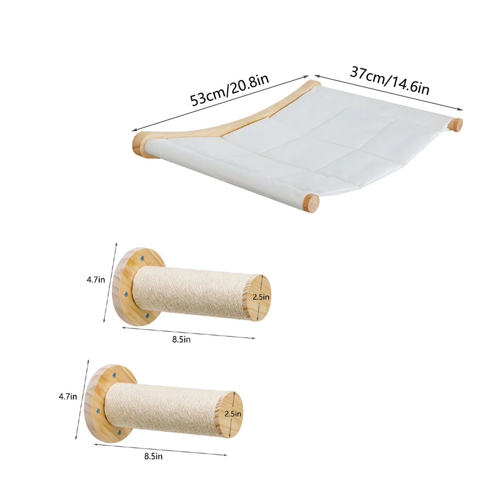 Wall Mounted Cat Hammock Set.