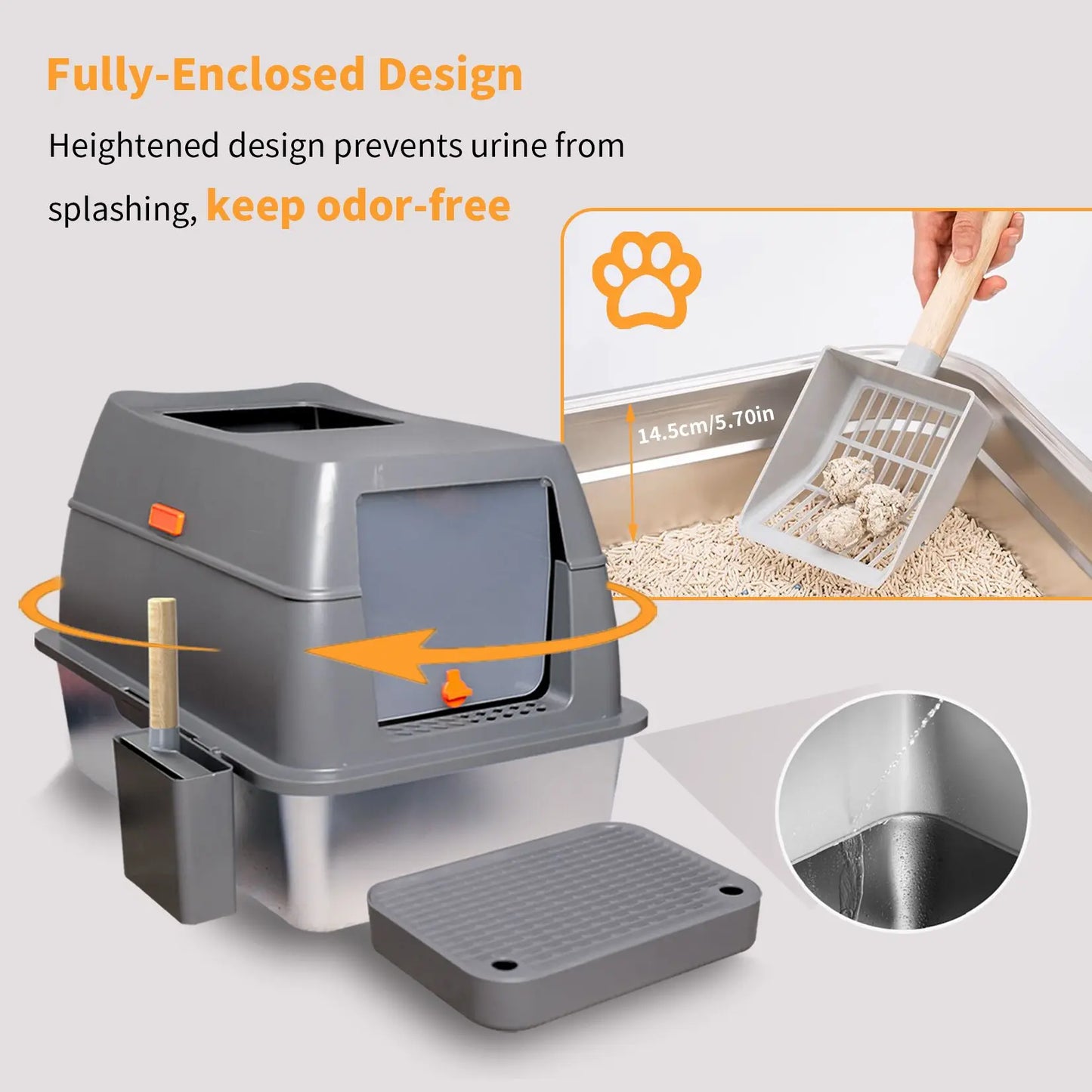 Enclosed Cat Litter Box.