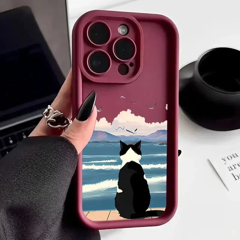 Cat graphic phone case.