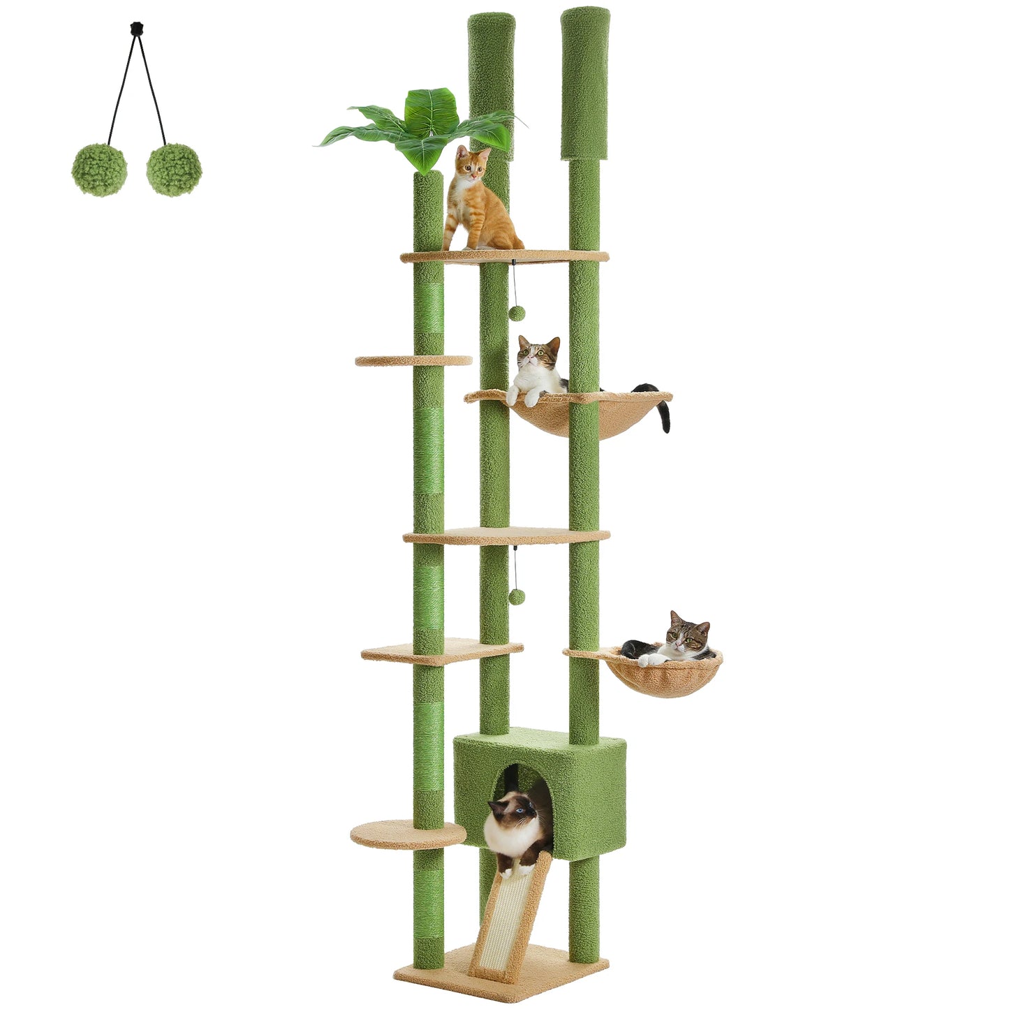 Height Adjustable Wooden Cat Tree.