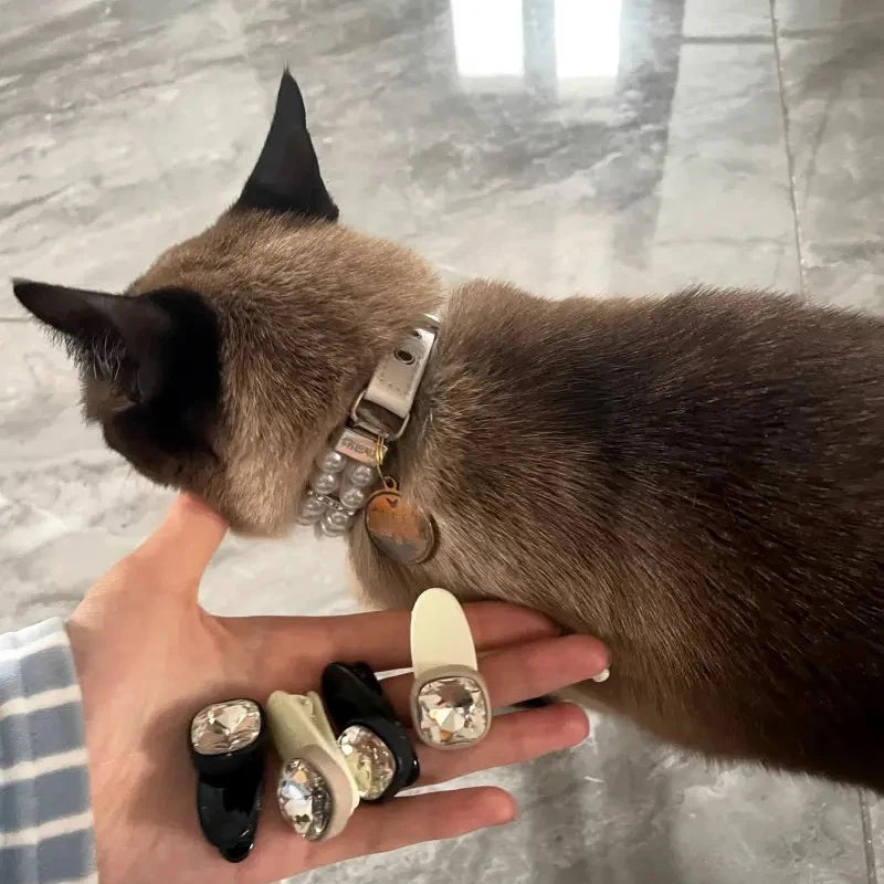 Luxury Pearl Sphynx Cat Necklace.