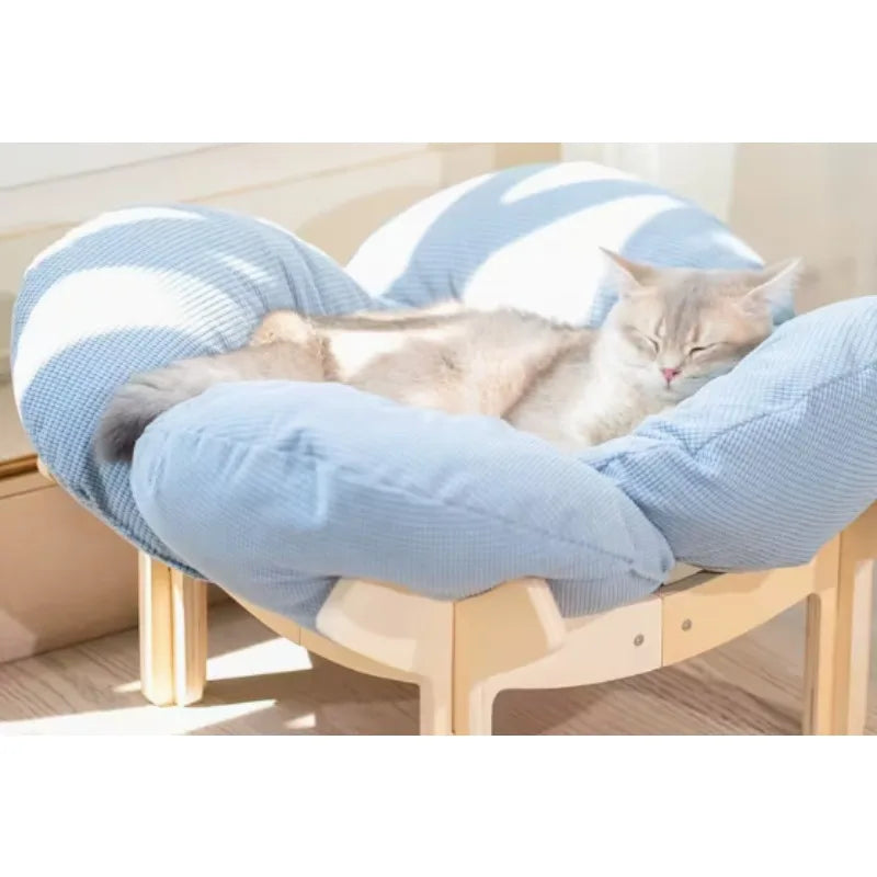 Wooden High Leg Cat Bed.