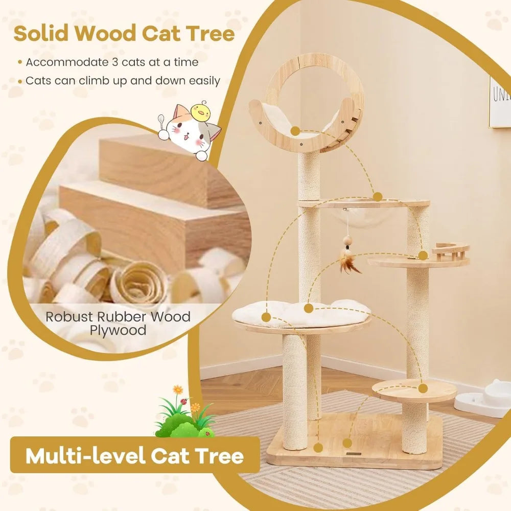 Tall Wooden Cat Tree.