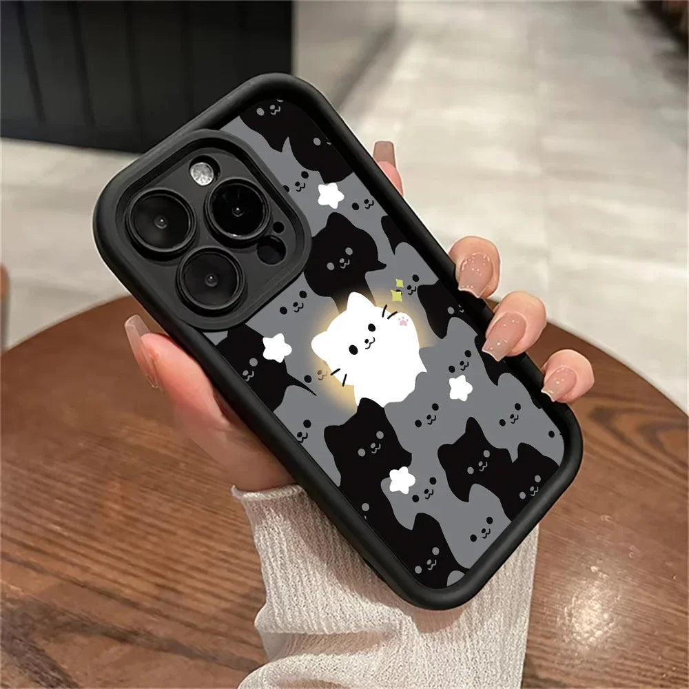 Cute Cartoon Cat Silicone Phone Case.