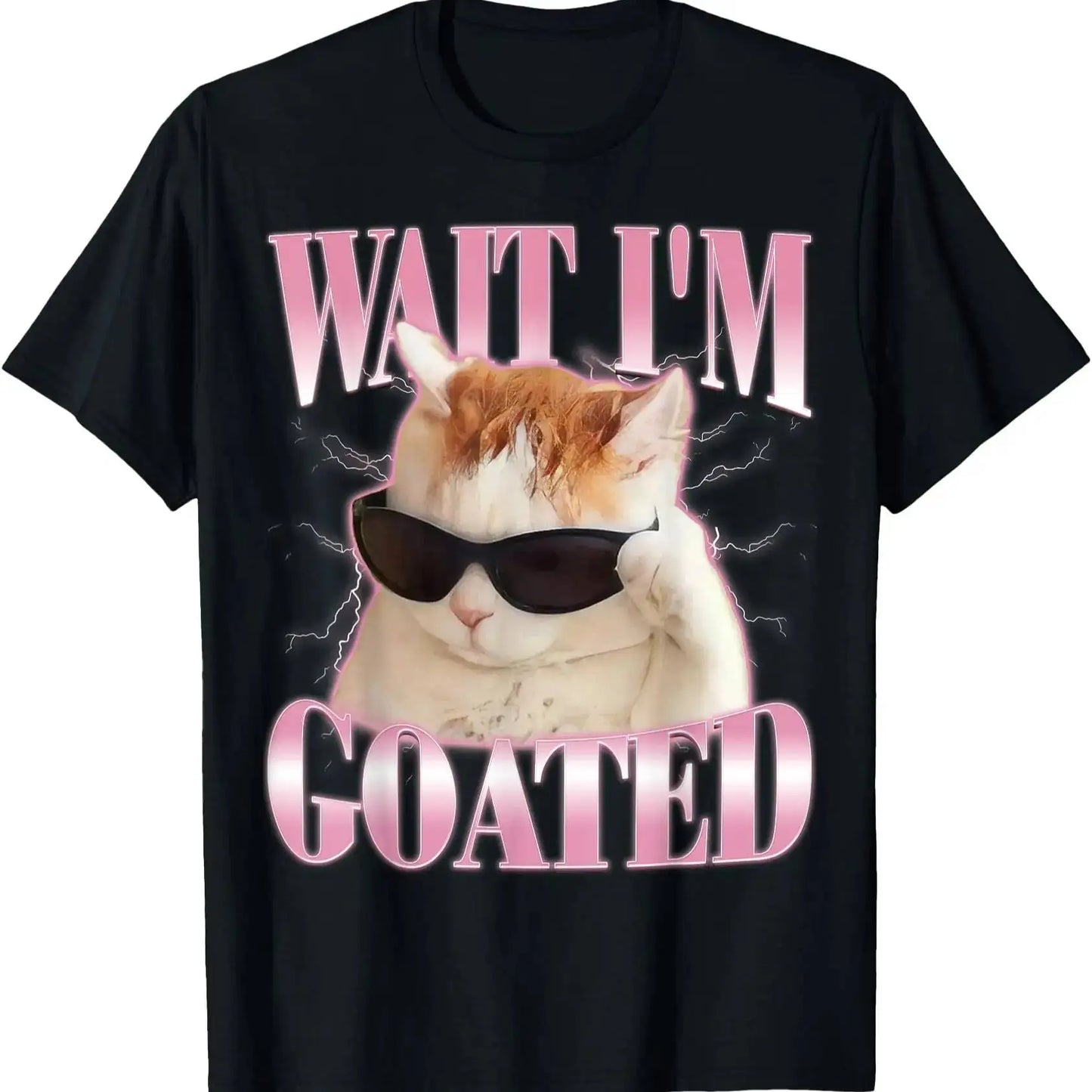 Silly Cat Meme Graphic T-Shirt.