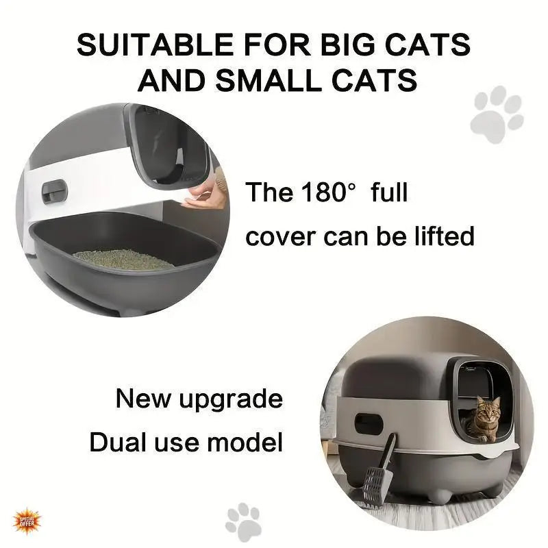 Spacious Covered Cat Litter Box.