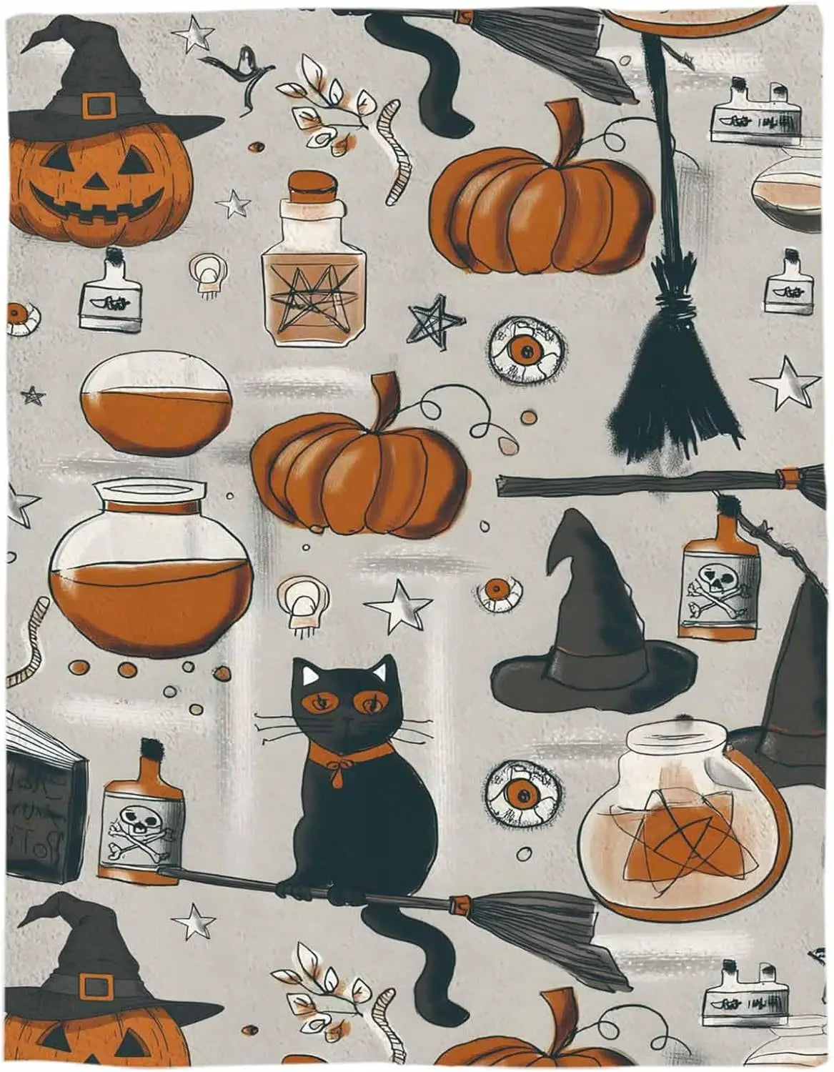 Happy Halloween Flannel Throw Blanket.