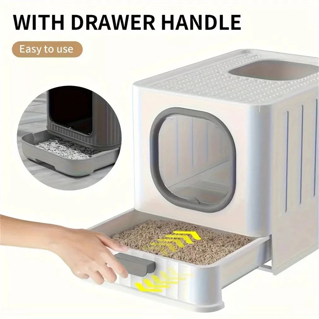 Leak-proof Enclosed Cat Litter Box.