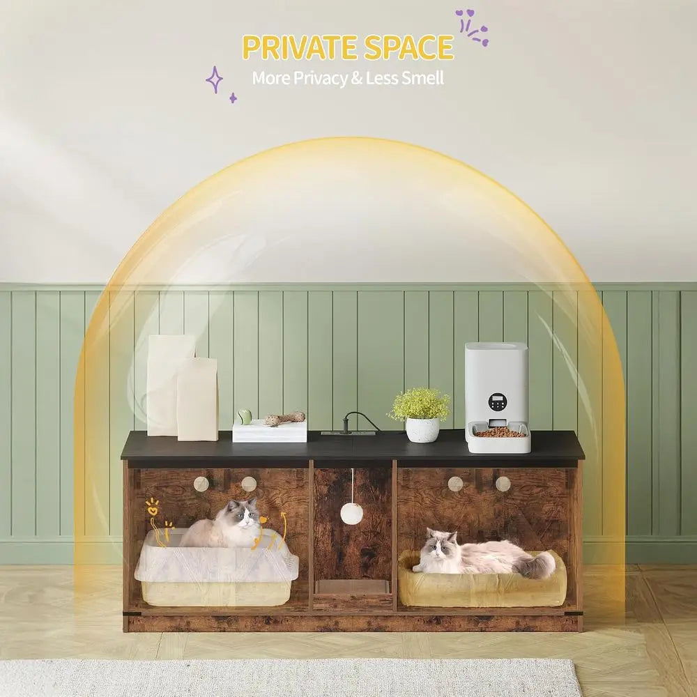 Cat Litter Box Enclosure for 2 Cats.