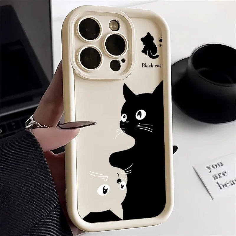 Cartoon Cat Soft Phone Case.