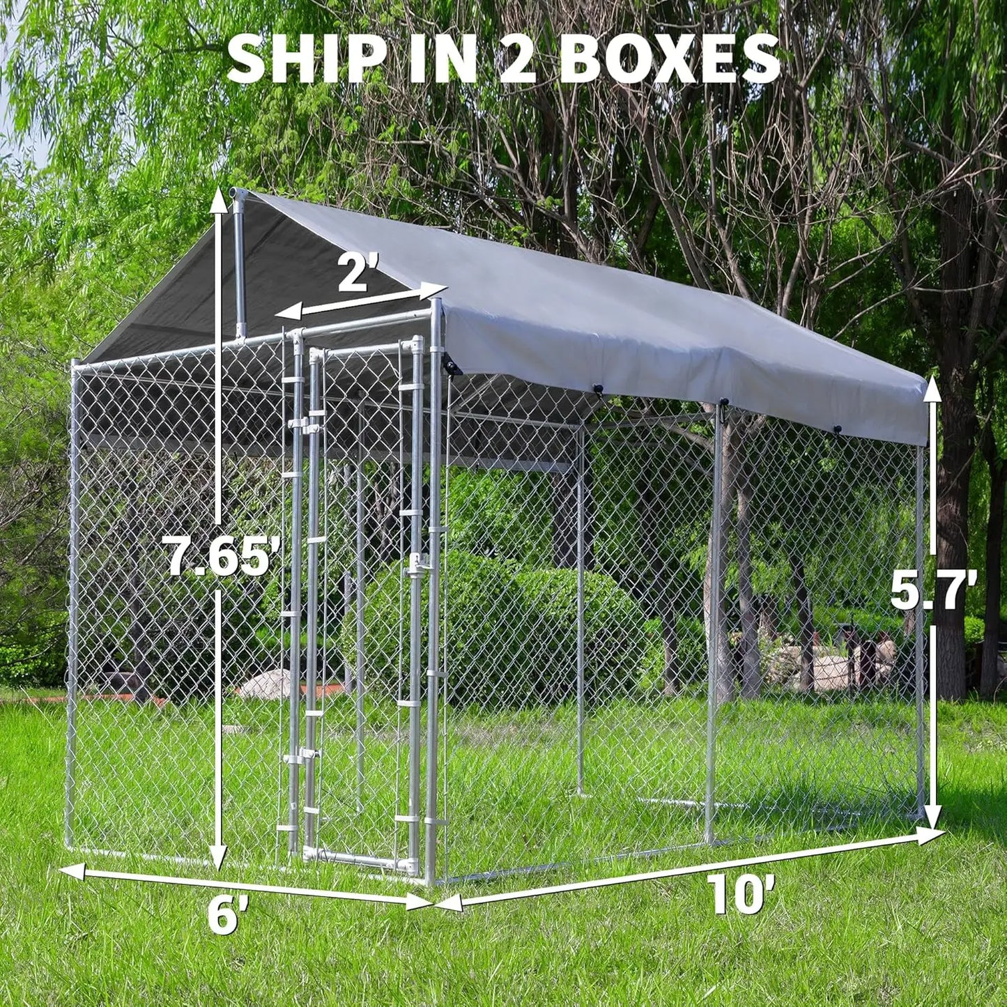 Large Galvanized Dog Kennel.