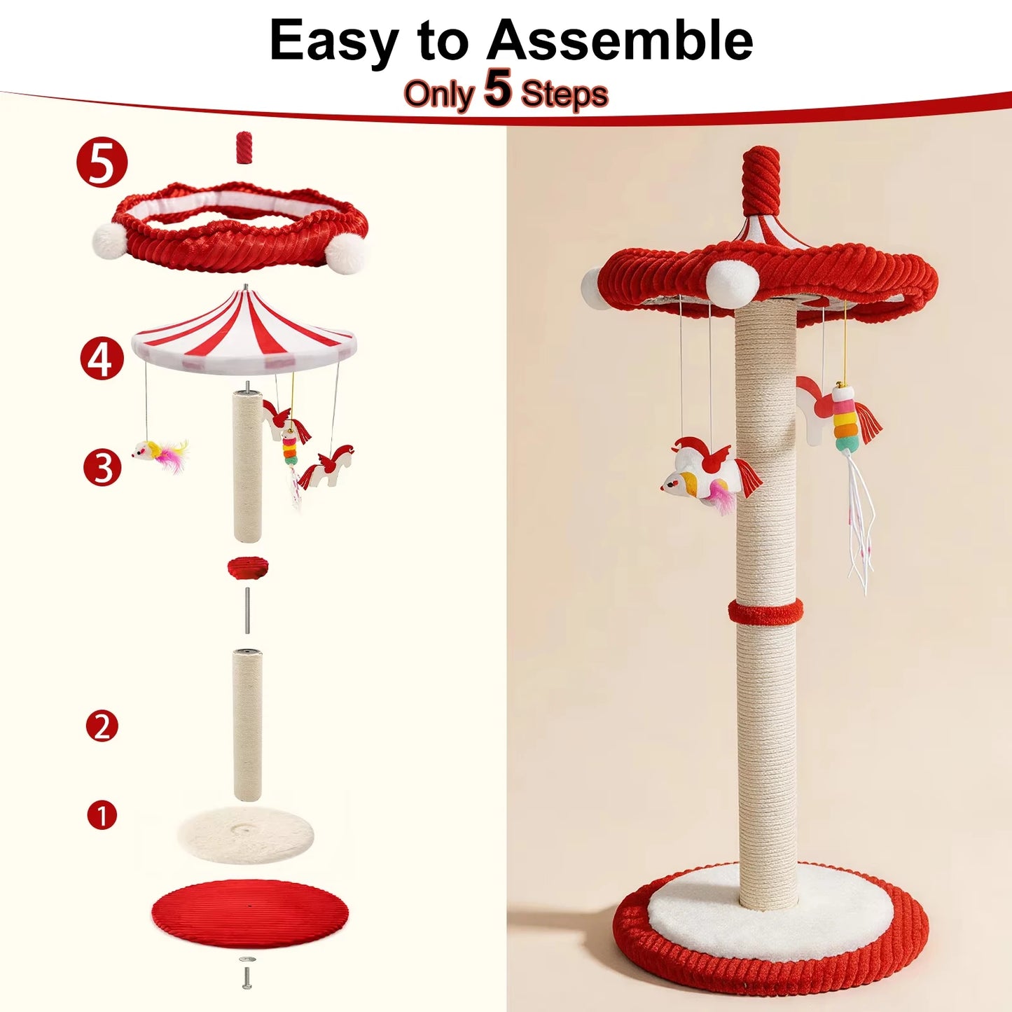 Rotating Interactive Cat Scratching Post.