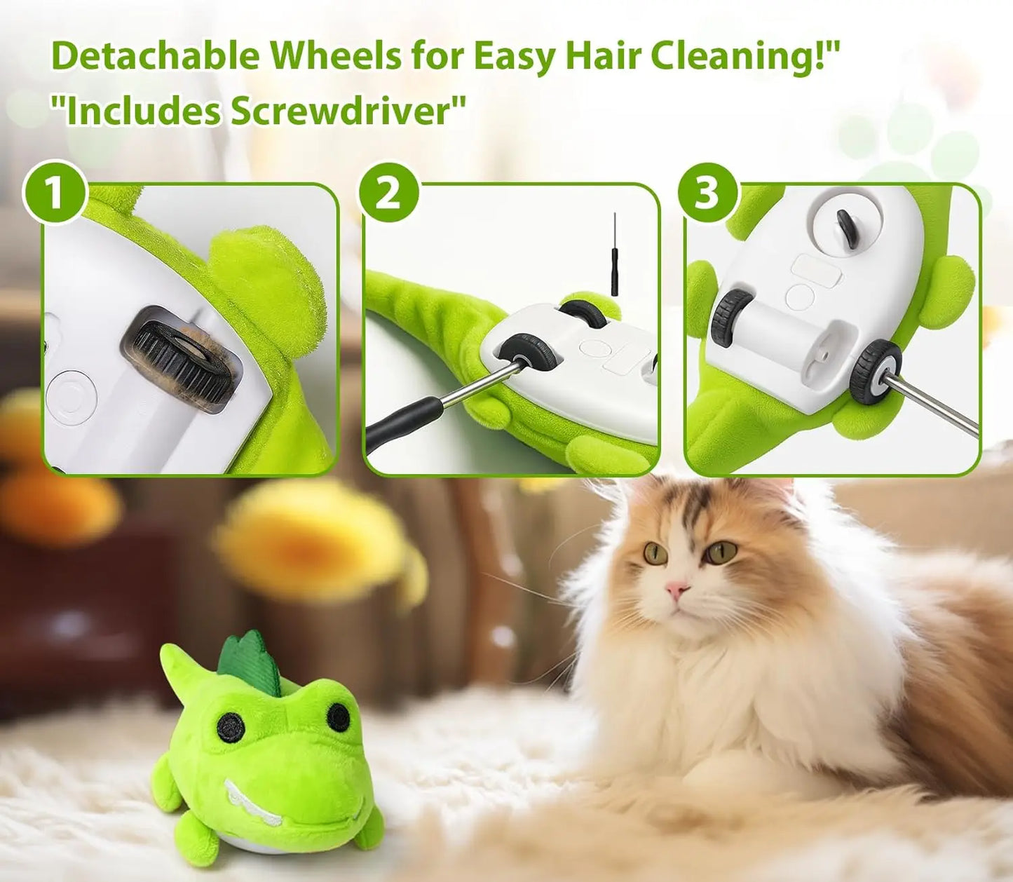 Interactive Cat Toy with Auto Moving Alligator.