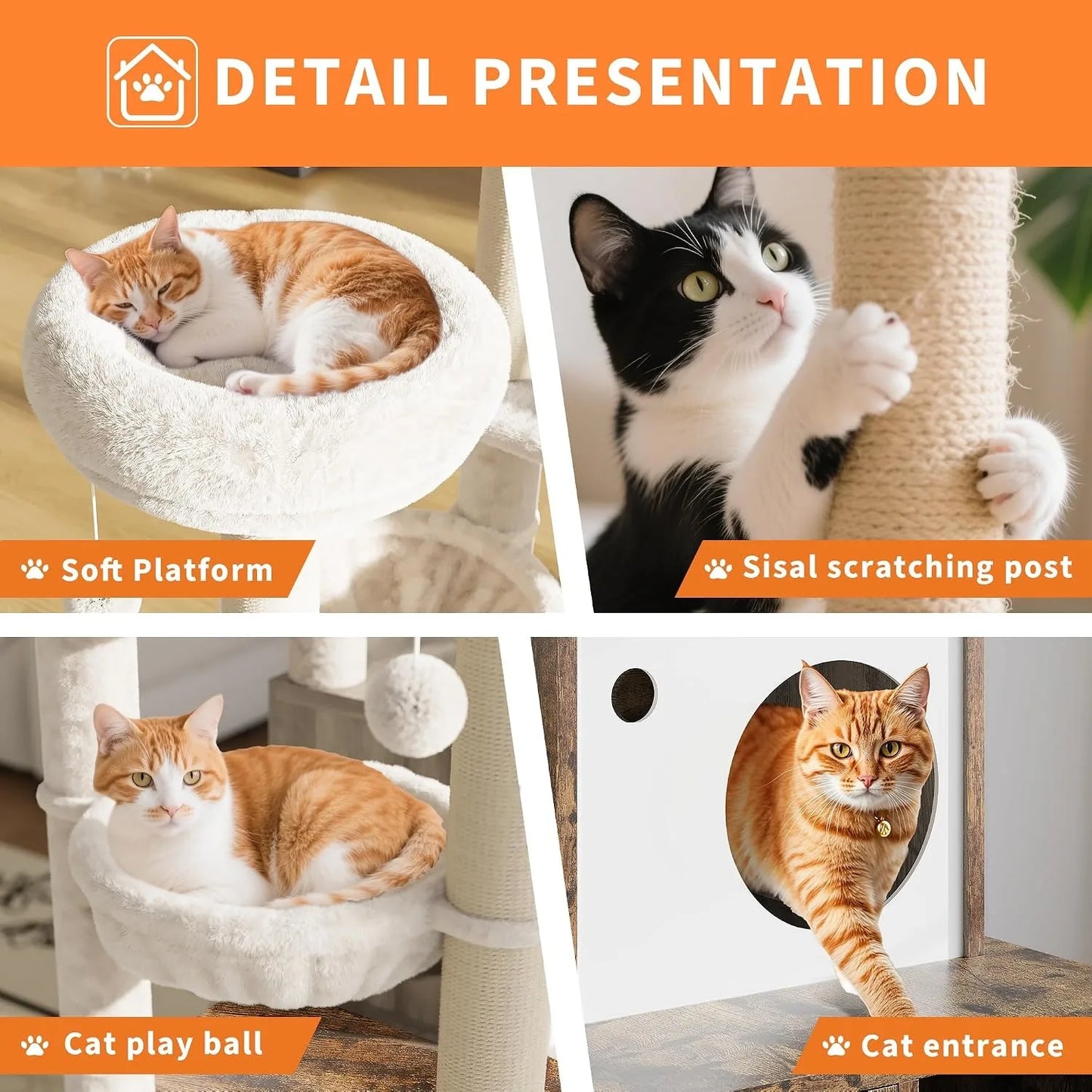 Cat Tower with Litter Box Enclosure.