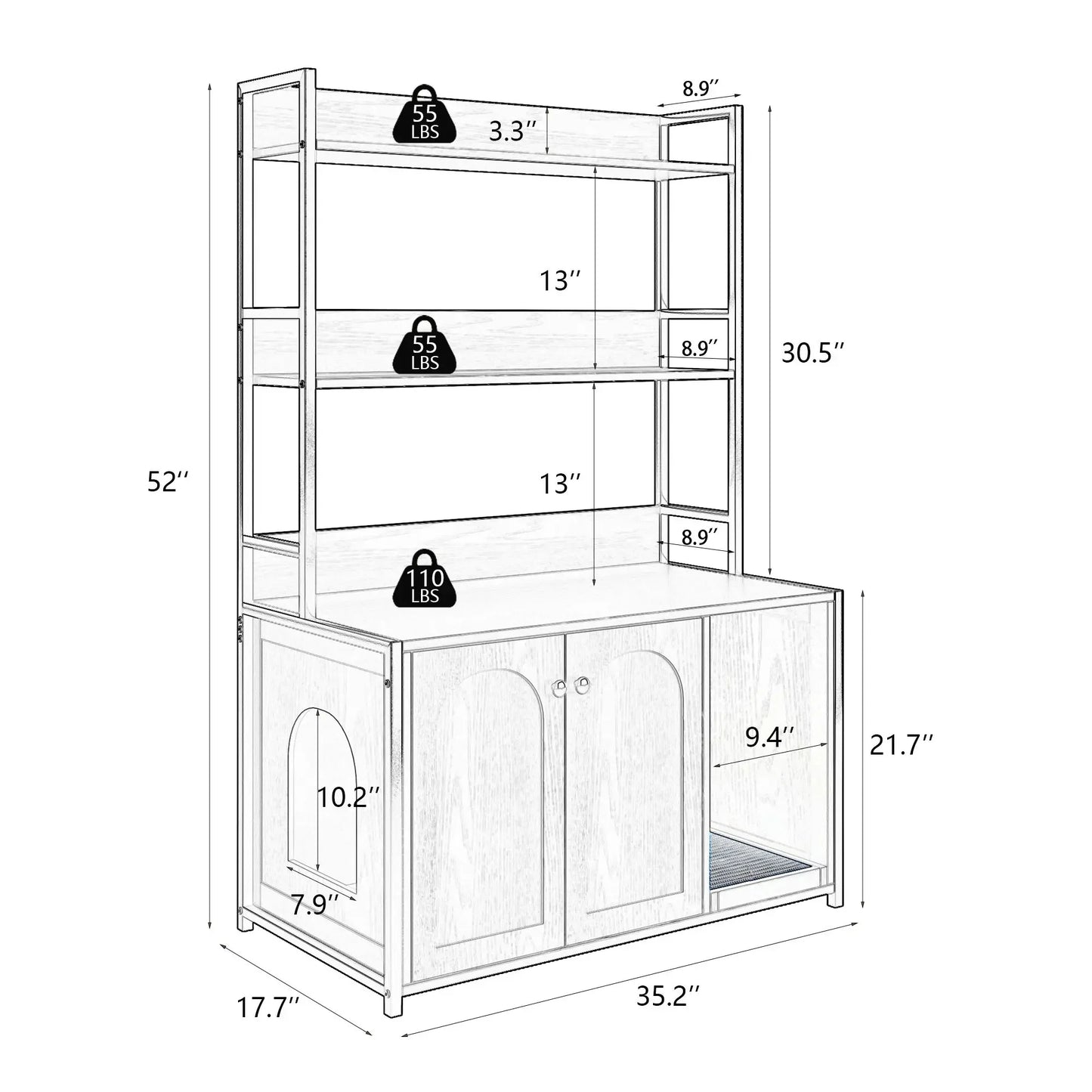 Large Cat Litter Box Enclosure.