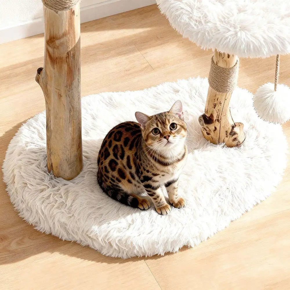 33 Natural Wooden Cat Tree.