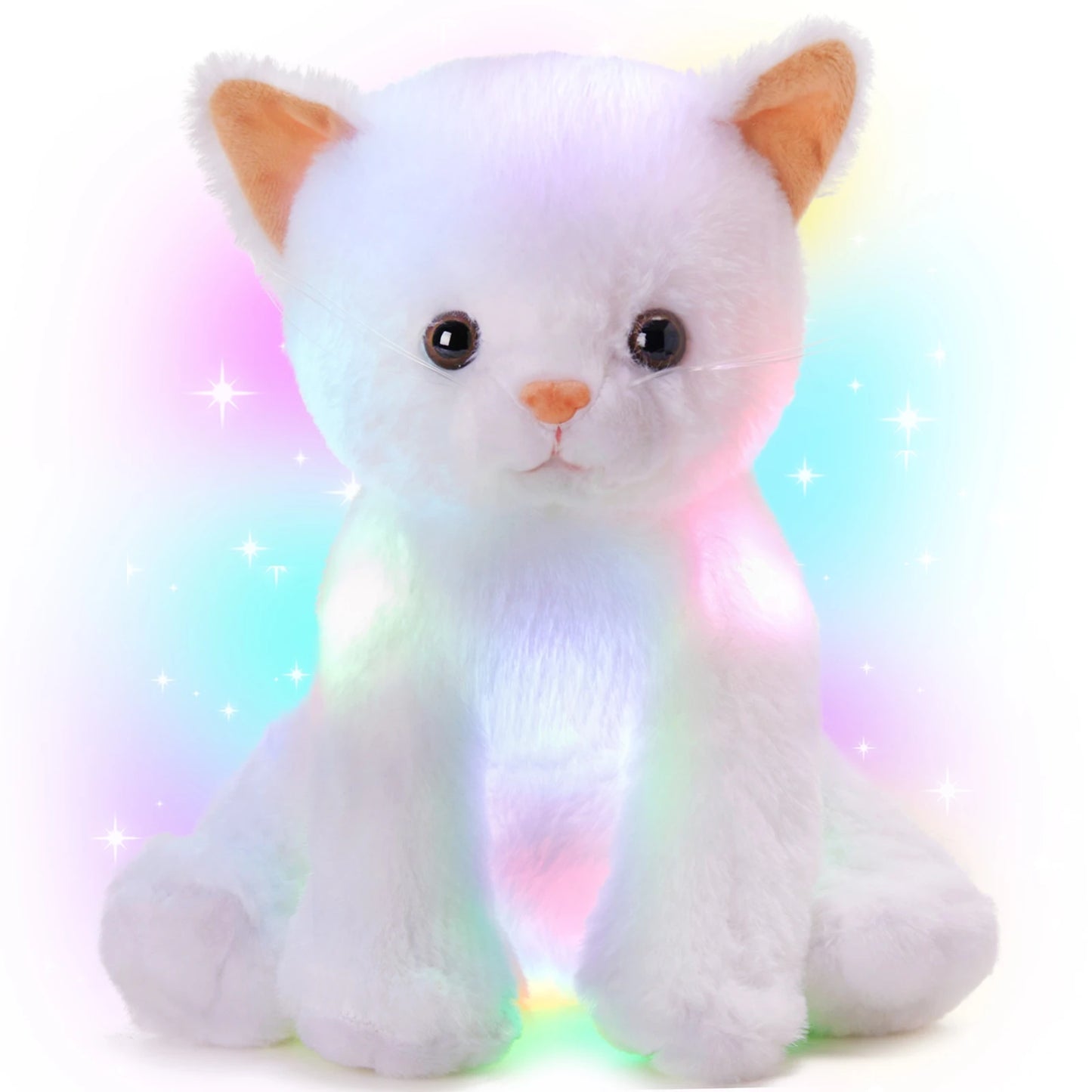 Glowing Musical White Cat Plush Toy.