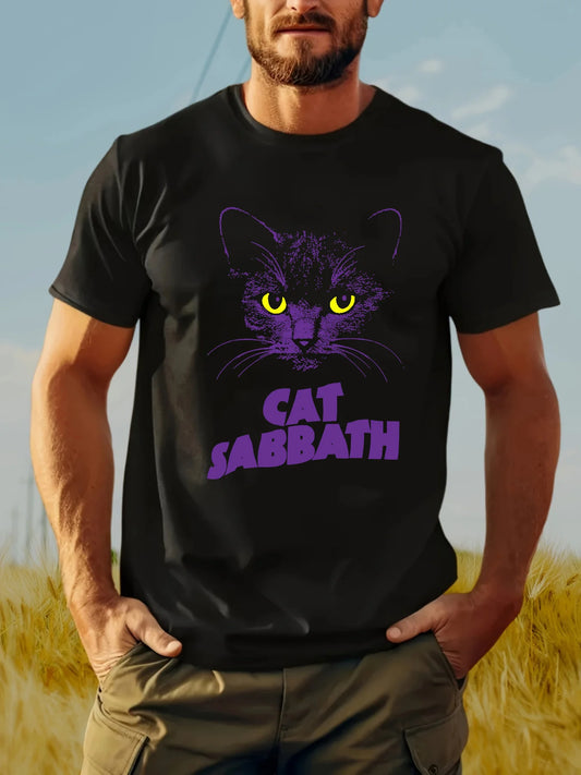 Cat Graphic Print T-shirt.