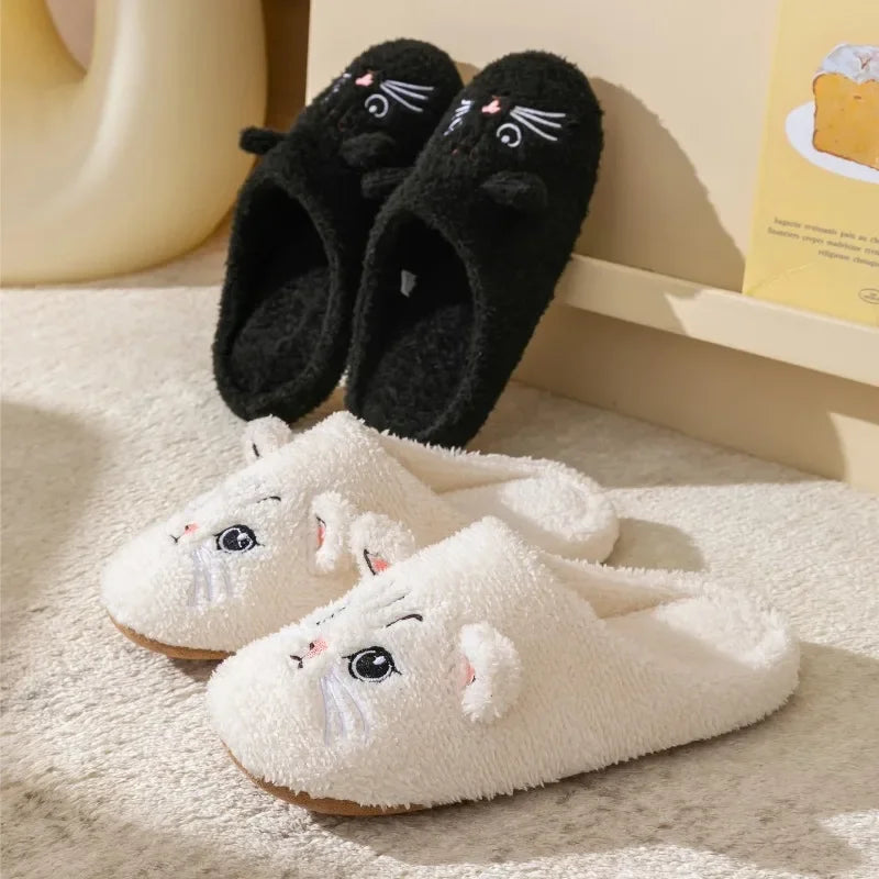 Soft Plush Cat Slippers.