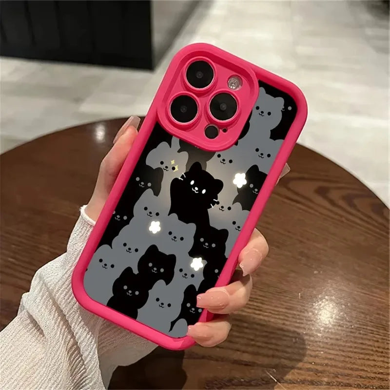 Cute Cartoon Cat Silicone Phone Case.