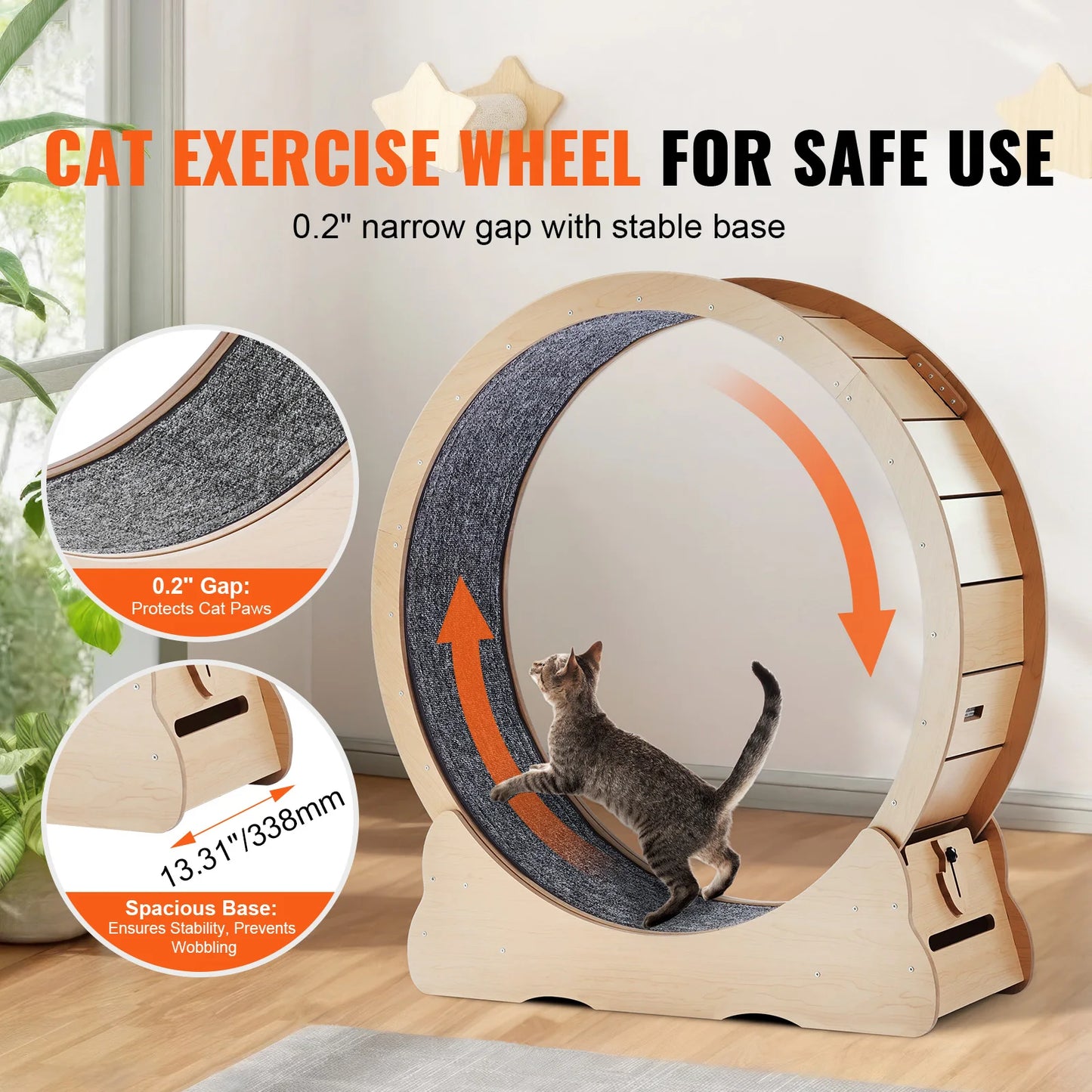 Wooden Cat Exercise Wheel.