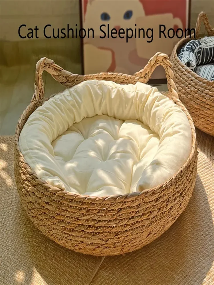 Pure Hand-Woven Rattan Cat Nest.