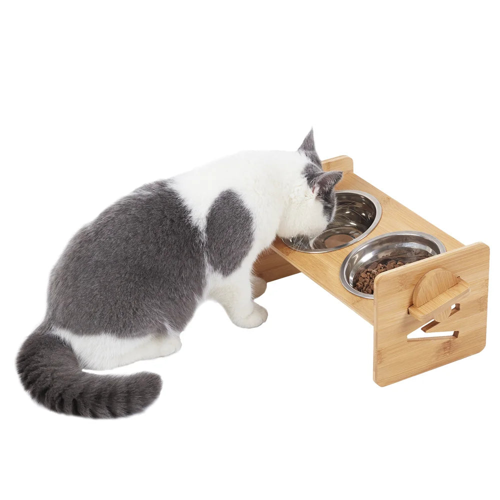 Elevated Cat Bowls with Stand Raised.