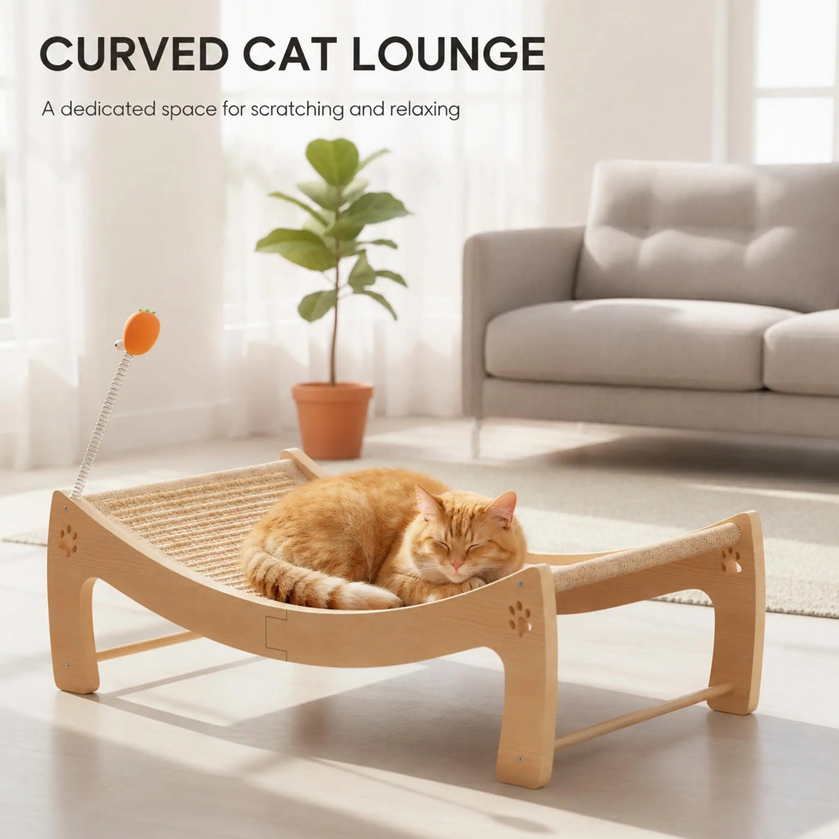 Wooden Cat Scratcher Lounge Bed.