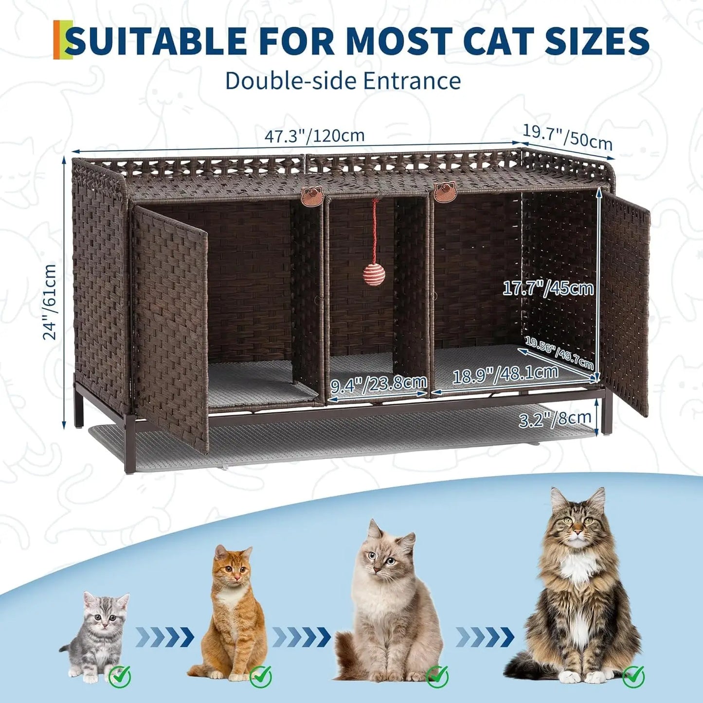 Large Hidden Cat Litter Box Furniture.
