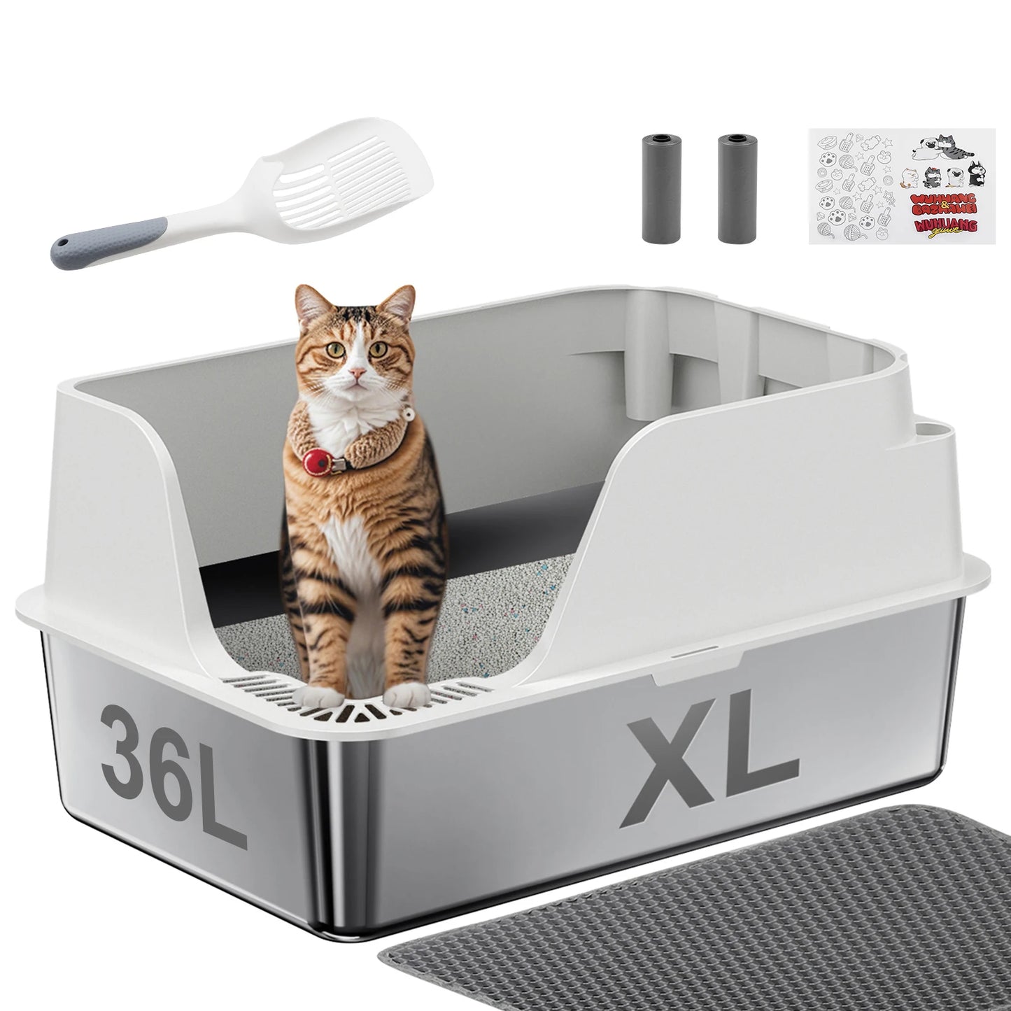 Stainless Steel Cat Litter Box.