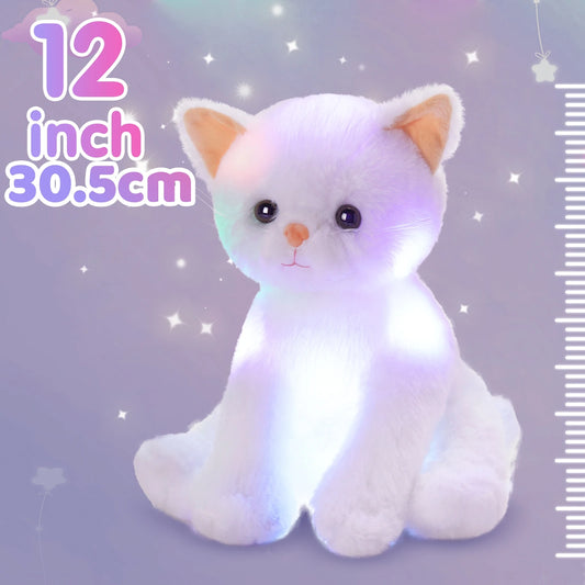 Glowing Musical White Cat Plush Toy.