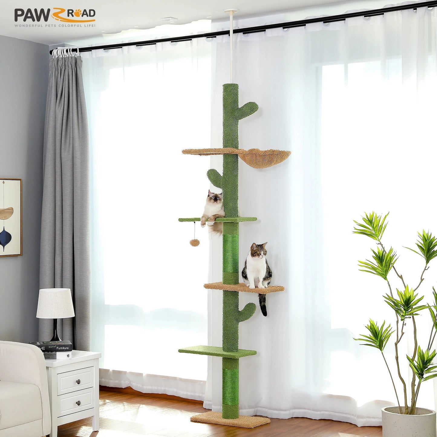 Cat Tree 5-Tier Floor to Ceiling Cat Tower.