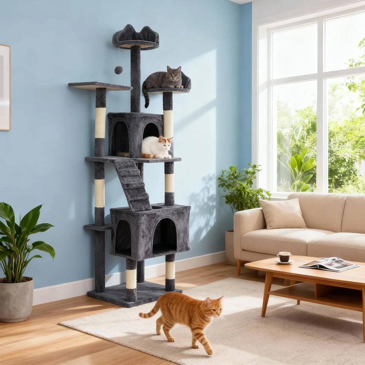 72" Cat Tree for Large Cats.