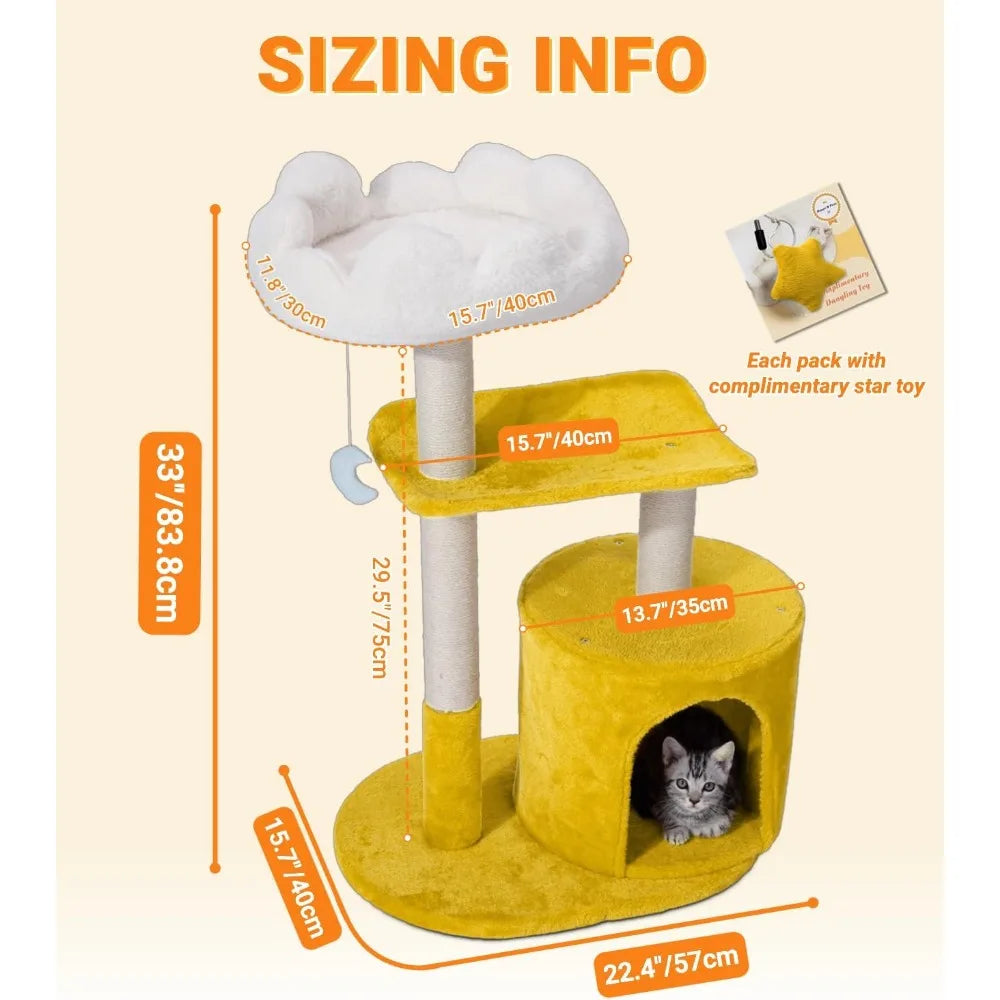 33 Inch Multi Level Cat Tree Tower.