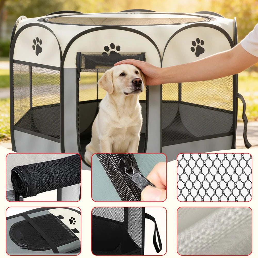 Foldable Octagonal Pet Playpen.