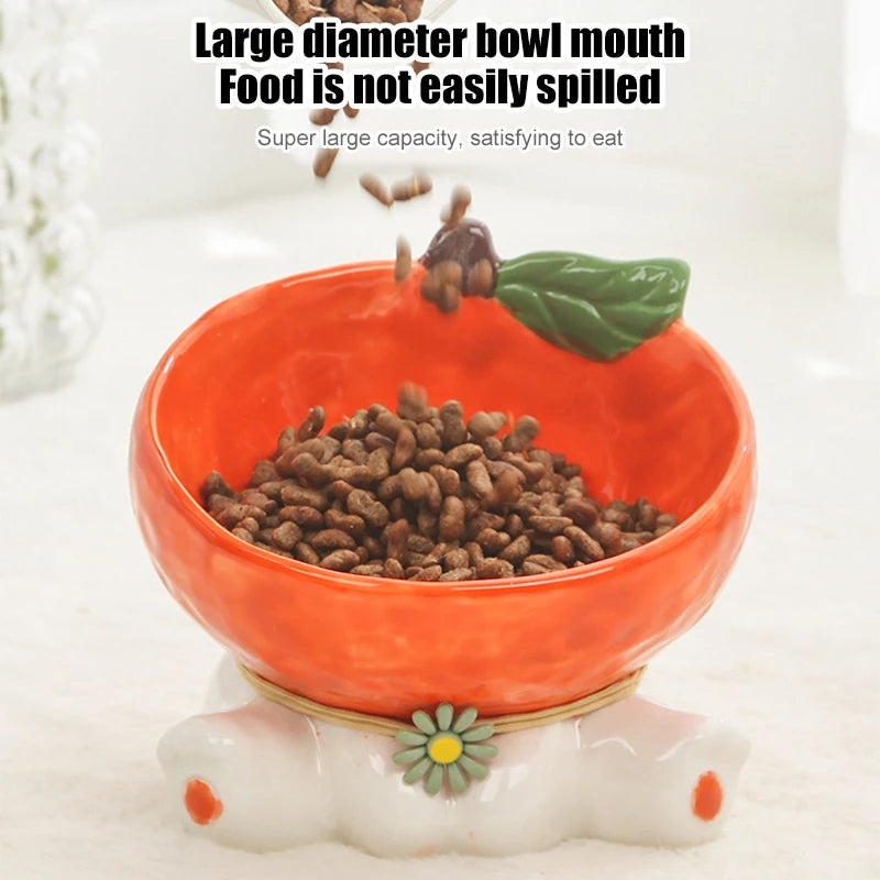 Tilted Cat Fruit Ceramic Bowl.