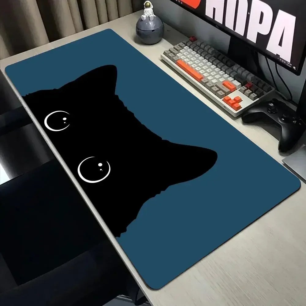 Funny Black Cat Mouse Pads.