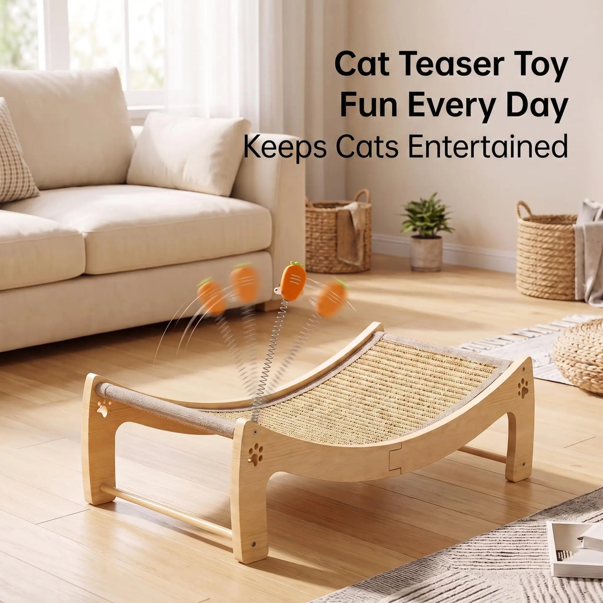 Wooden Cat Scratcher Lounge Bed.