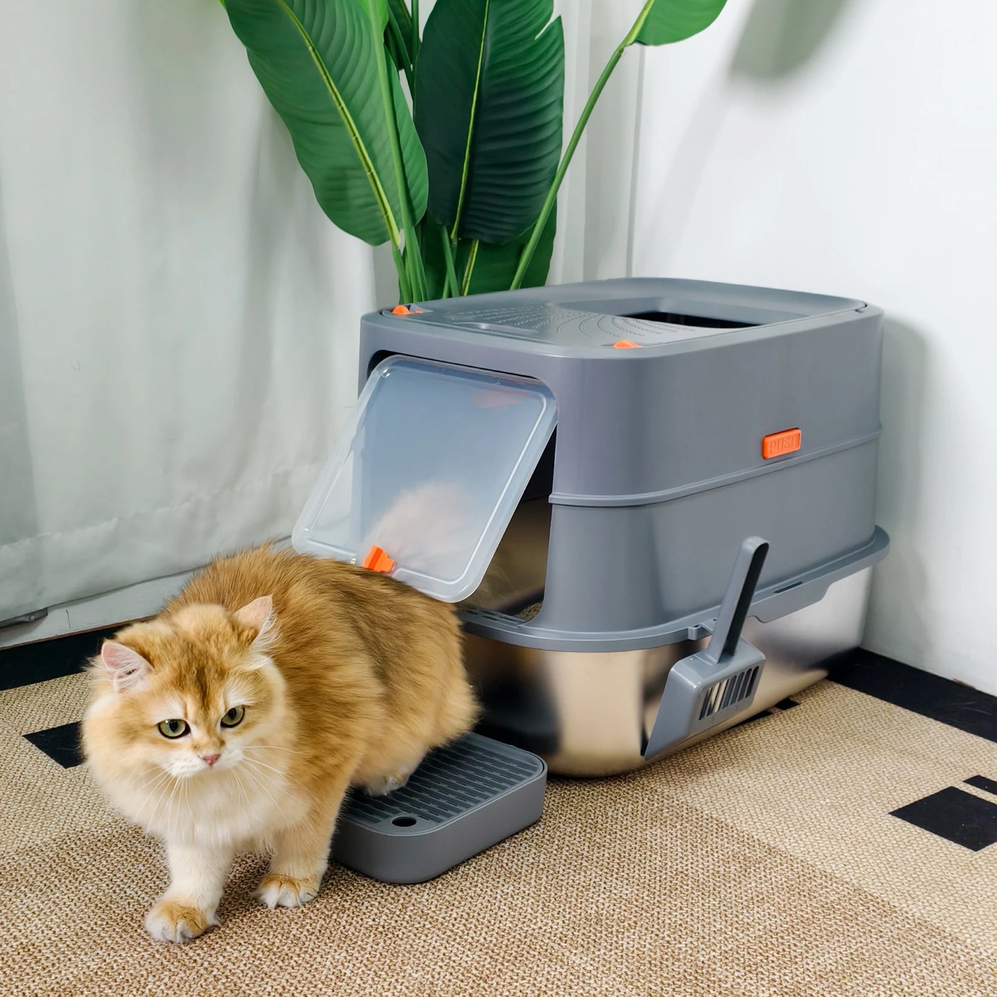 Enclosed Cat Litter Box.