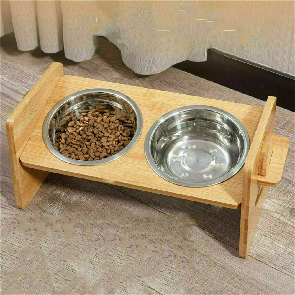 Elevated Cat Bowls with Stand Raised.