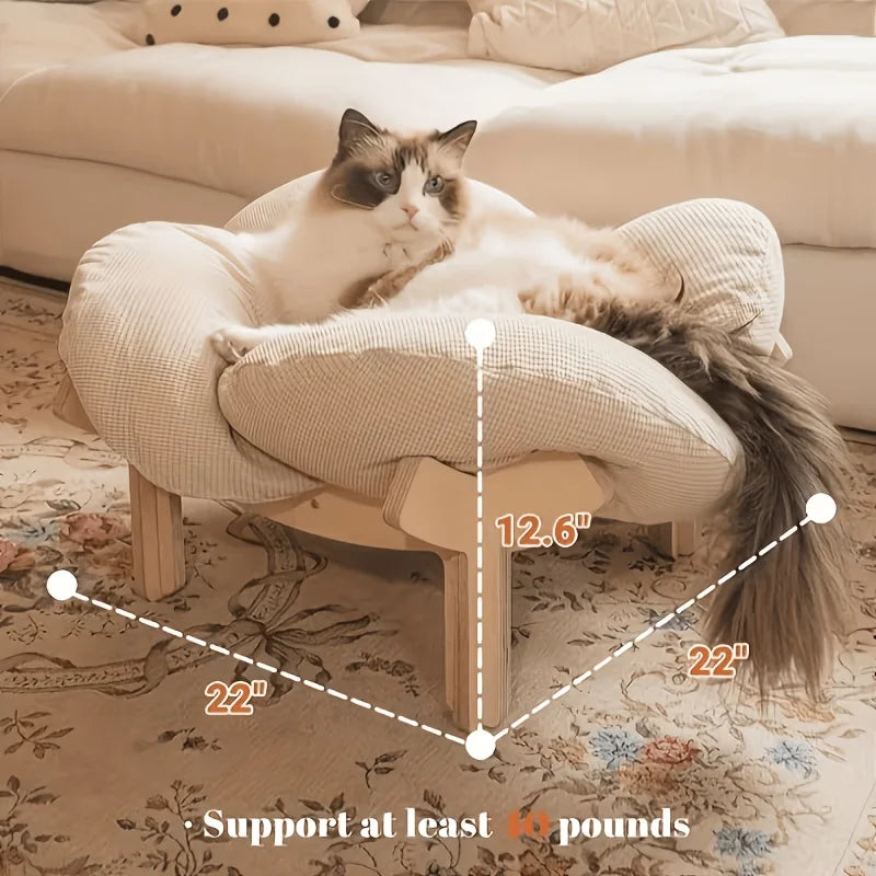 Wooden High Leg Cat Bed.