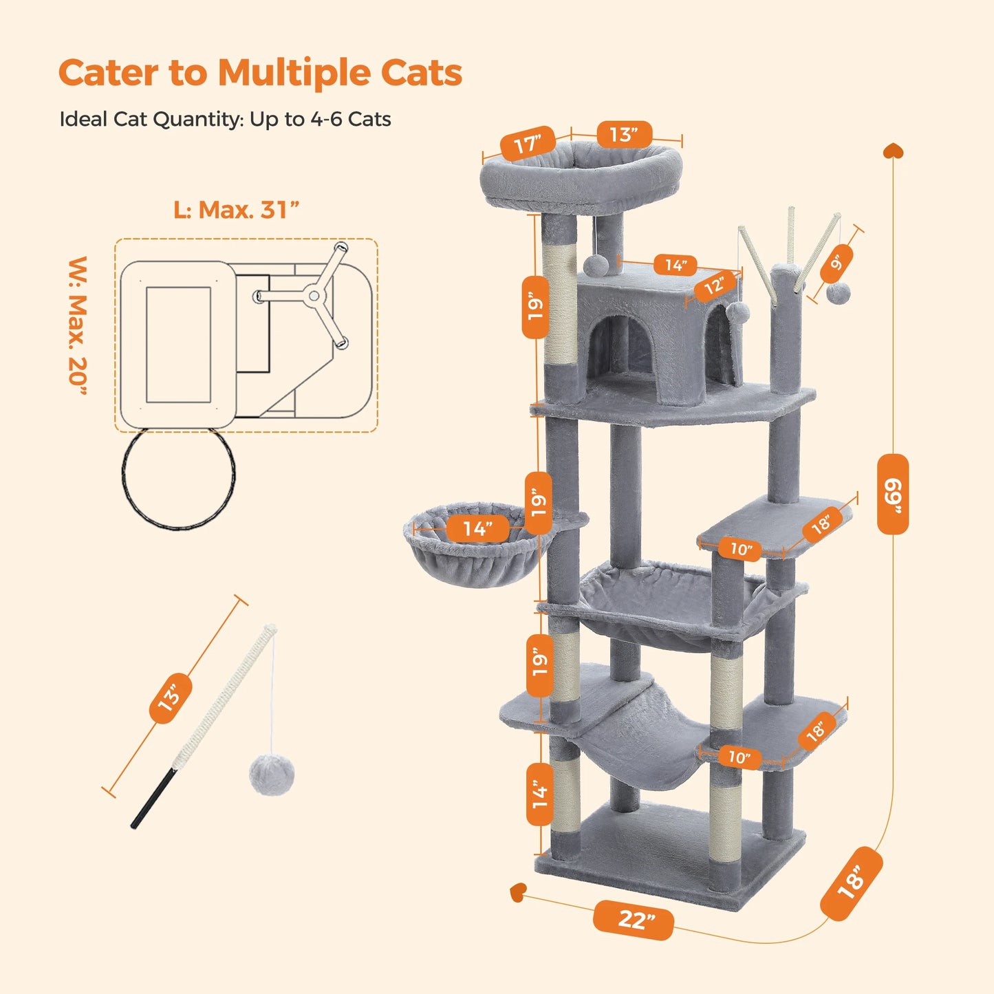 Large Cat Tree for Indoor Large Cats.