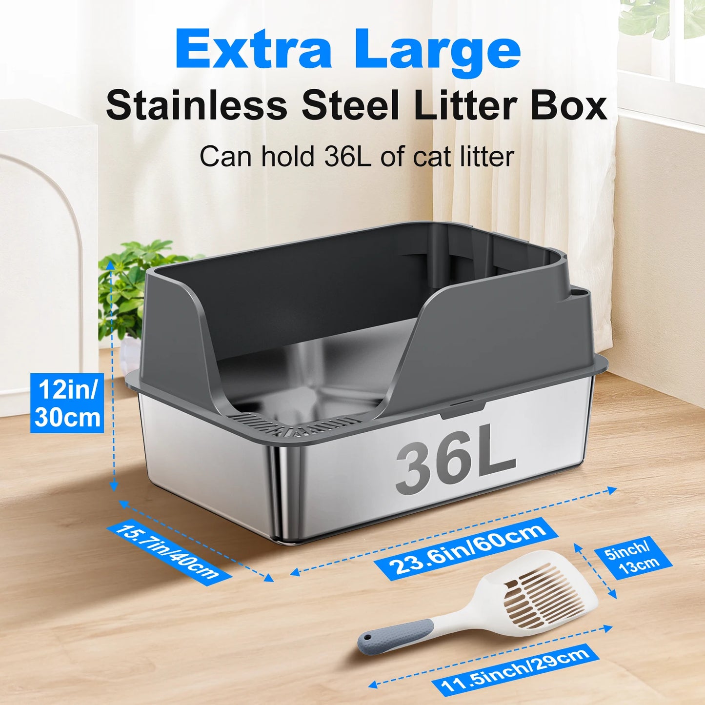Stainless Steel Cat Litter Box.