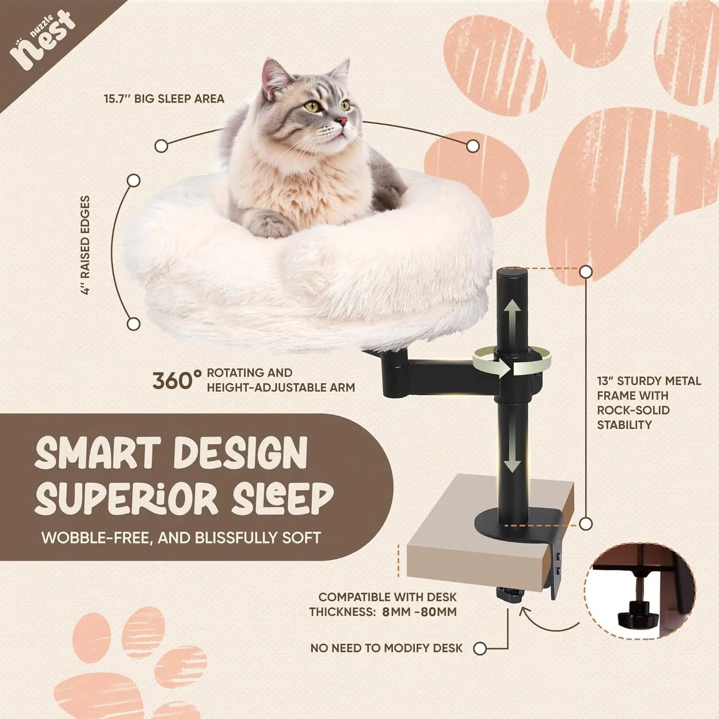 Adjustable Cat Desk Bed.